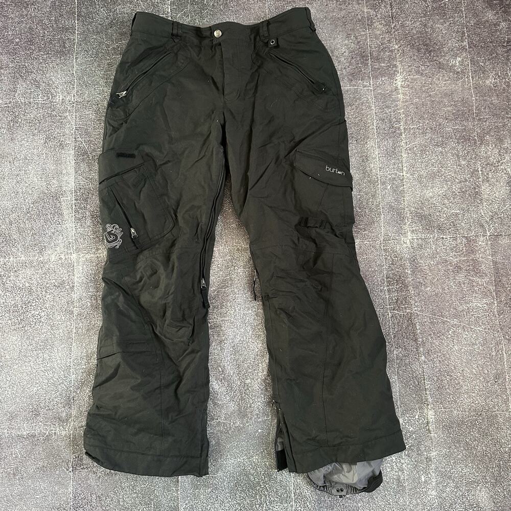 Women's Burton Fly DryRide Black Gray Lined Winter Snowboard Ski Snow Pants Sz L